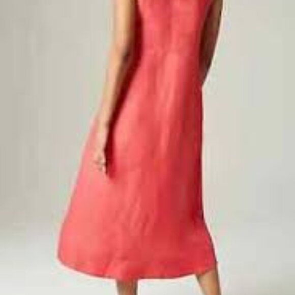 Dresses & Skirts - Coral‎ 100% Linen Sleeveless Dress Side Zip Size 6 Beach Vacation Resort